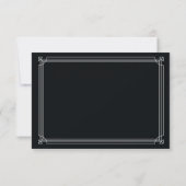 Moderner Deko | Elegant Onyx Black and White Weddi RSVP Karte (Rückseite)