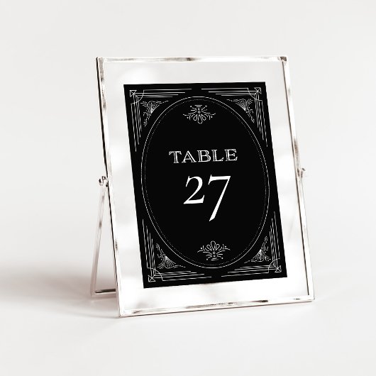 Moderner Deko | Elegant Onyx Black and White Weddi Tischnummer