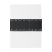 Moderner Deko | Elegant Onyx Schwarz mit Monogramm Einladungsbanderole (Rückseitenbeispiel)