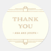 Moderner Deko | Elegante Elfenbeinküste und Imitat Runder Aufkleber (Vorderseite)