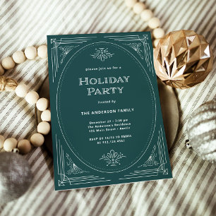 Moderner Deko   Elegante Green Holiday Party Einladung