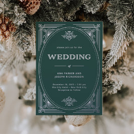 Moderner Deko | Elegante Grüne Hochzeit Folieneinladung