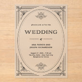 Moderner Deko | Elegante Hochzeit Acryleinladungen (Vorderseite)