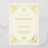 Moderner Deko | Elegante Hochzeit Elfenbein und Go Folieneinladung (Vorderseite)