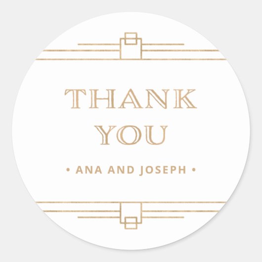 Moderner Deko | Elegante Imitate Gold und White We Runder Aufkleber (Vorderseite)