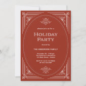 Moderner Deko | Elegante Red Holiday Party Einladung (Vorderseite)