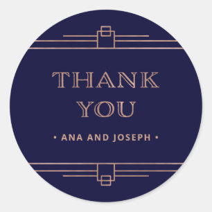 Moderner Deko   Elegante Rose Gold auf Hochzeiten Runder Aufkleber