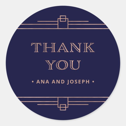 Moderner Deko | Elegante Rose Gold auf Hochzeiten Runder Aufkleber (Vorderseite)