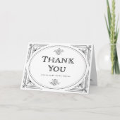 Moderner Deko | Elegante Schwarz-Weiß-Hochzeit Dankeskarte (Vorderseite)