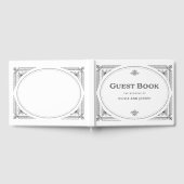 Moderner Deko | Elegante Schwarz-Weiß-Hochzeit Gästebuch (Voll)