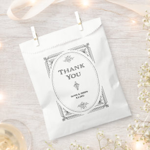 Moderner Deko Elegante Schwarz-Weiß-Hochzeit Geschenktütchen