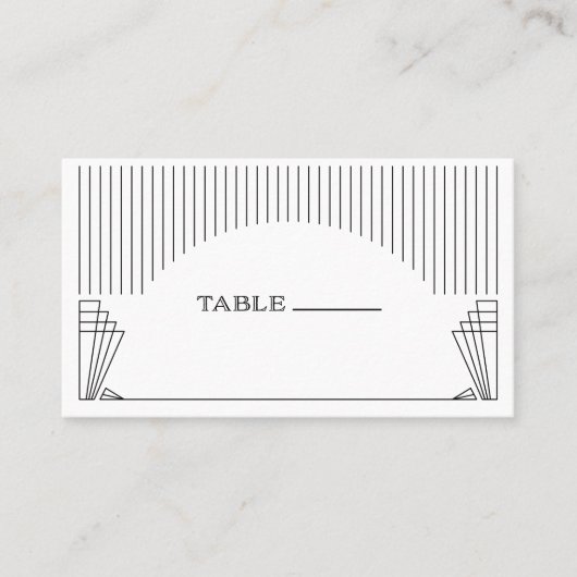 Moderner Deko | Elegante Schwarz-Weiß-Hochzeit Platzkarte (Vorderseite)