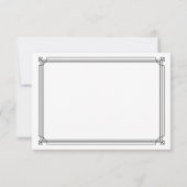 Moderner Deko | Elegante Schwarz-Weiß-Hochzeit RSVP Karte (Rückseite)