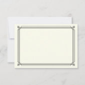 Moderner Deko | Elegante Schwarze und Elfenbeinhoc RSVP Karte (Rückseite)