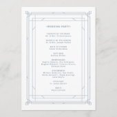Moderner Deko | Elegante White and Dusty Blue Wedd Programm (Rückseite)