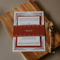 Moderner Deko | Elegantes festes Rot mit Monogramm