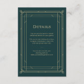 Moderner Deko | Emerald Green Wedding Guest Detail Begleitkarte (Vorderseite)