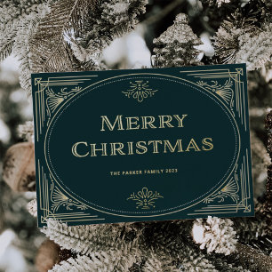 Moderner Deko Grün und Foto Folien Feiertagskarte