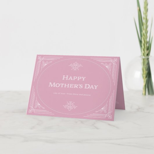 Moderner Deko | Happy Mothers Day Pink Karte (Vorderseite)