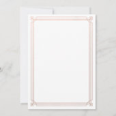 Moderner Deko | Imitate Rose Gold und Weiße Taufe Einladung (Rückseite)