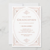 Moderner Deko | Imitate Rose Gold und Weißer Absch Einladung (Vorderseite)