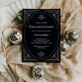 Moderner Deko | Onyx Schwarz-Weiß-Abschluss Einladung