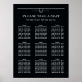 Moderner Deko | Onyx Schwarz-Weiß-Sitztabelle (Vorne)