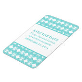 Moderner Deko Save the Date Magnet, Aqua Magnet (Linke Seite)