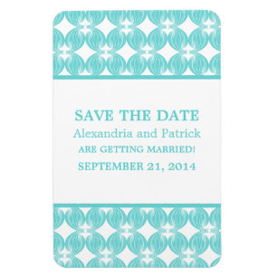 Moderner Deko Save the Date Magnet, Aqua Magnet