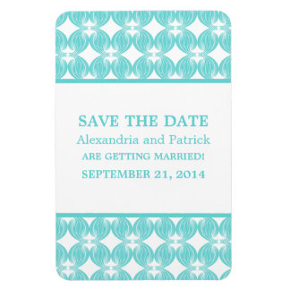Moderner Deko Save the Date Magnet, Aqua Magnet