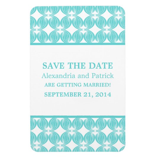 Moderner Deko Save the Date Magnet, Aqua Magnet (Vertikal)