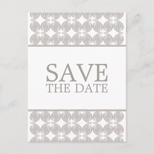 Moderner Deko Save the Date Postkarte (Vorderseite)