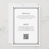 Moderner Deko Schwarz und Weiß auf einer Hochzeit Einladung (Rückseite)