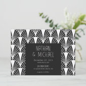 Moderner Deko Schwarz und Weiß Einladung (Stehend Vorderseite)