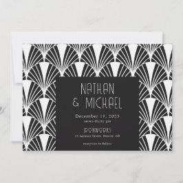 Moderner Deko Schwarz und Weiß Einladung