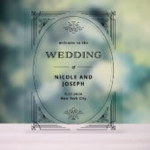 Moderner Deko | Schwarz-Weiß-Hochzeit Begrüßung Acrylschild (Neutral)