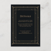 Moderner Deko | Schwarze und goldene Hochzeitsgäst Begleitkarte (Vorderseite)