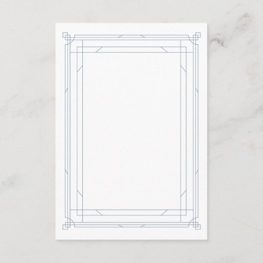 Moderner Deko | White and Blue Wedding Guest Detai Begleitkarte (Rückseite)