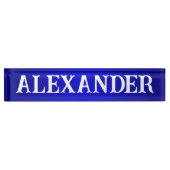 Moderner Dekorationsname Blaue Farbe Namensplakette (Vorderseite)