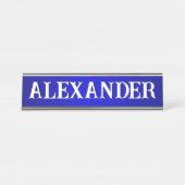 Moderner Dekorationsname Blaue Farbe Schreibtischnamensplakette (Vorderseite )