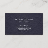 Moderner Denim Minimalistischer Visitenkarte (Rückseite)