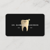 Moderner Dentist Black Gold Tooth Visitenkarte (Vorderseite)