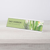 MODERNER DESERT CACTUS FLORAL GARDEN WATERCOLOR SCHREIBTISCHNAMENSPLAKETTE (Vorderseite )