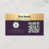 Moderner Design-Berater-QR-Code Visitenkarte (Rückseite)