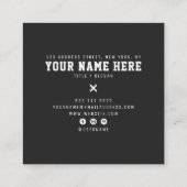 Moderner Design-Designer für schwarze Camouflage Quadratische Visitenkarte (Rückseite)