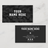 Moderner Design-Designer für schwarze Camouflage Visitenkarte (Vorne/Hinten)
