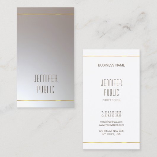 Moderner Design Glamour Einzigartig Schlicht Visitenkarte (Vorne/Hinten)