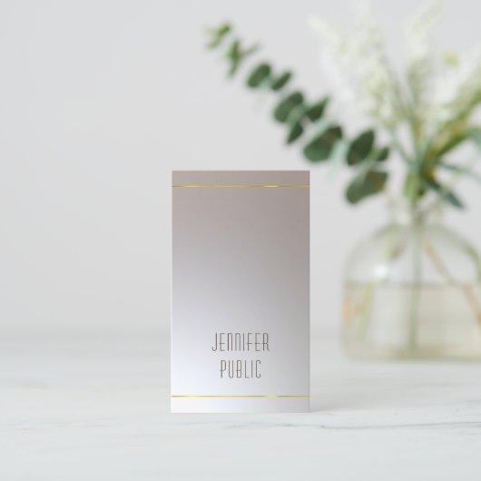 Moderner Design Glamour Einzigartig Schlicht Visitenkarte (Stehend Vorderseite)