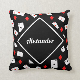 Moderner Design-Individuelle Name für Red & Black  Kissen