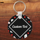 Moderner Design-Individuelle Name für Red & Black  Schlüsselanhänger (Rückseite)